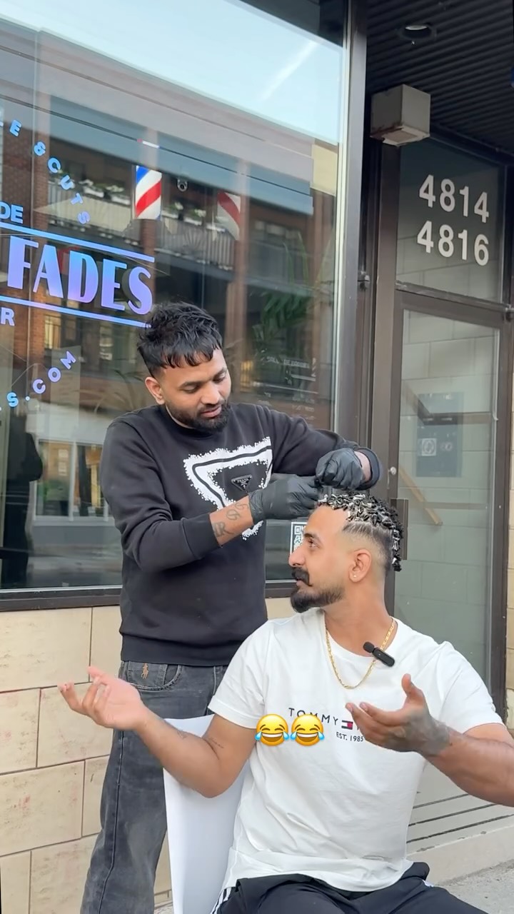 Cut in front of the shop